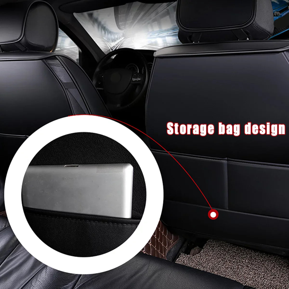 Eluto 1 Piece Front Car Seat Cover PU Leather, Breathable Car Seat Cushion Waterproof Pad for Sedan SUV Pickup Van