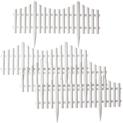 12Pcs White Plastic Decorative Garden Fence Panel 13 in x 24 in Each for Patio Landscape Vegetable Bed