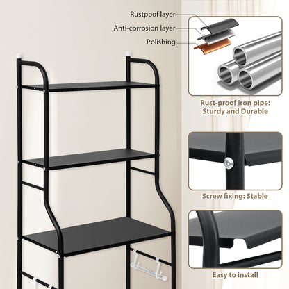 HONEIER Over the Toilet Storage Rack, 3 Tier Bathroom Space Saver, Bathroom Corner Stand Storage Organizer Accessories Bathroom Towel Shelf 22"W Black