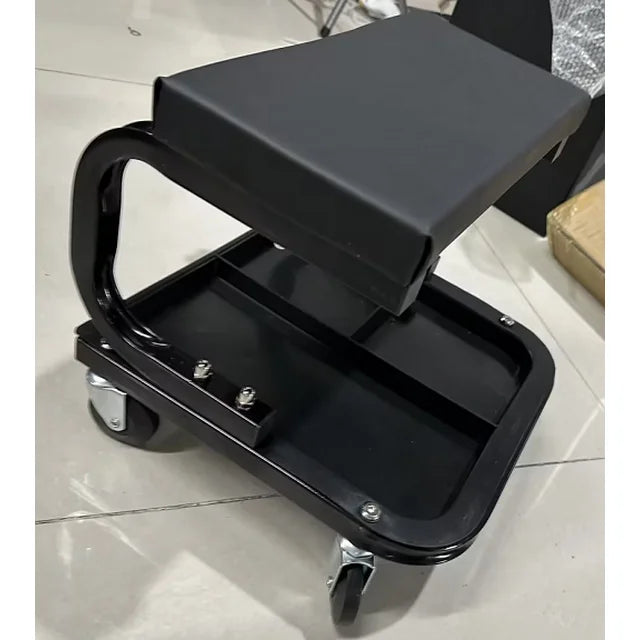 KROAK Car Repair Stool Garage Crawler 120kg Load-bearing Workshop Car Repair Stool With Tool Tray Storage Car Repair Mechanic Stool Black