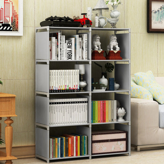 Portable 8-Cube Bookcase Adjustable Bookshelf Organizer Shelf Unit